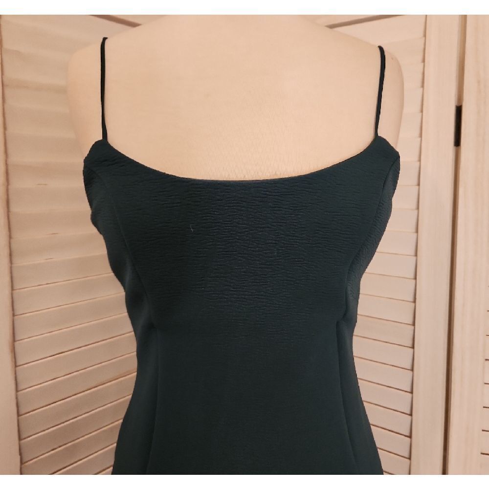 Lulu's Dark Green Mini Dress with Spaghetti Straps And Low Cut Back Size M